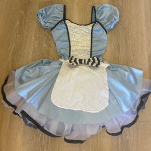 Blue silk dress